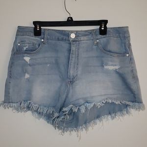 Forever 21 Ripped Denim Shorts